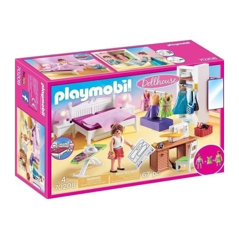 PLAYMOBIL 70208 Chambre avec espace couture, Dollhouse La Maison Tradi PLAYMOBIL 70208 Chambre avec espace couture, Dollhouse La Maison Tradi