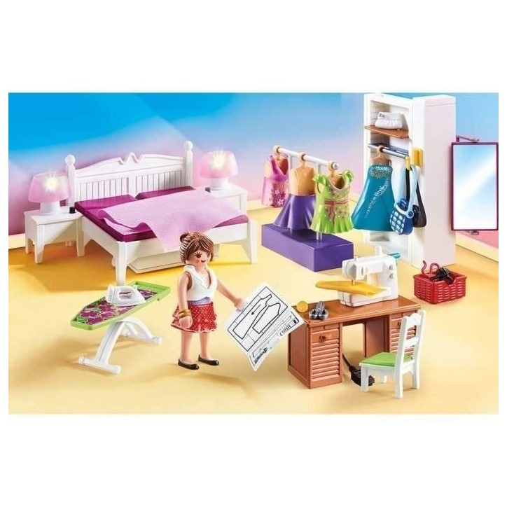 PLAYMOBIL 70208 Chambre avec espace couture, Dollhouse La Maison Traditionnelle, Des 4 ans PLAYMOBIL 70208 Chambre avec espace couture, Dollhouse La Maison Traditionnelle, Des 4 ans