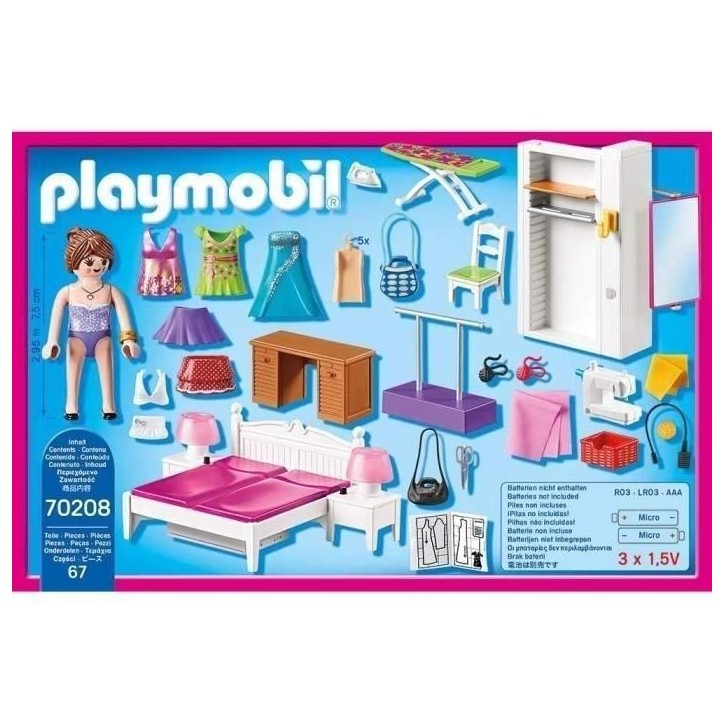 PLAYMOBIL 70208 Chambre avec espace couture, Dollhouse La Maison Traditionnelle, Des 4 ans PLAYMOBIL 70208 Chambre avec espace couture, Dollhouse La Maison Traditionnelle, Des 4 ans
