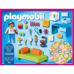 PLAYMOBIL 70209 Chambre d'enfant avec canapé-lit, Maison Traditionnel