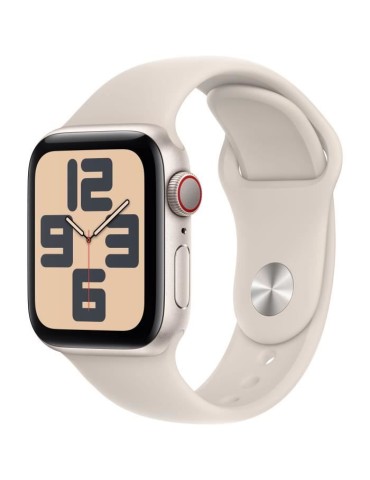 Apple Watch SE GPS + Cellular - 40mm - Boîtier Starlight Aluminium - Bracelet Starlight Sport Band - S/M