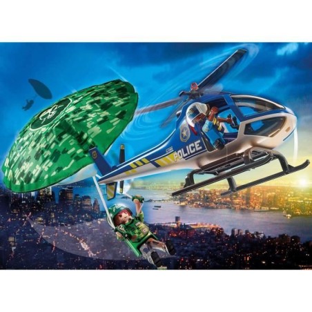PLAYMOBIL 70569 Hélicoptere de police et parachutiste, City Action, Les Policiers, Des 4 ans