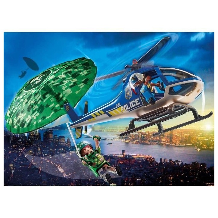 PLAYMOBIL 70569 Hélicoptere de police et parachutiste, City Action, Les Policiers, Des 4 ans PLAYMOBIL 70569 Hélicoptere de police et parachutiste, City Action, Les Policiers, Des 4 ans