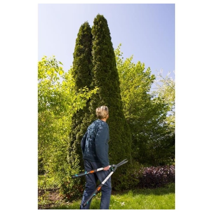 Cisaille a haies EasyCut GARDENA - Lames ondulées - Manches télescopiques - Garantie 25 ans
