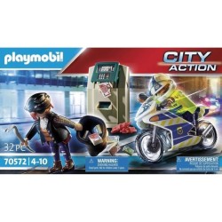 PLAYMOBIL 70572 Policier en moto et voleur, City Action, Les policiers
