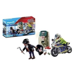 PLAYMOBIL 70572 Policier en moto et voleur, City Action, Les policiers