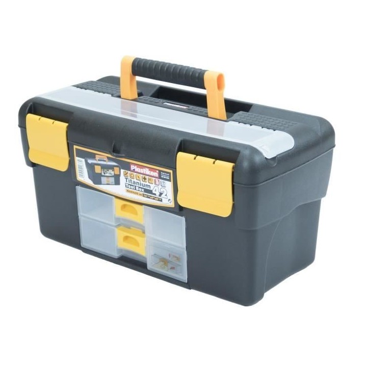 Boîte a outillage - Plastiken - 81042_NOIRE - 42 cm - Titanium - En plastique