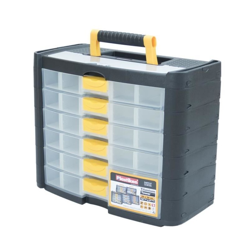 Boîte a outillage - Plastiken - 90001_NOIRE - 6 tiroirs - Titanium - Boîte a outillage - Plastiken - 90001_NOIRE - 6 tiroirs - Titanium -