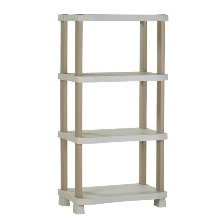 Etagere - PLASTIKEN - Plastique - 70 x 45 x 141 cm - 4 étages - Beige