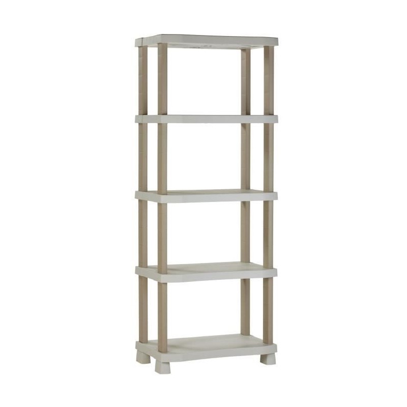 Etagere - PLASTIKEN - Plastique - 70 x 45 x 184 cm - 5 étages - Beige Etagere - PLASTIKEN - Plastique - 70 x 45 x 184 cm - 5 étages - Beige