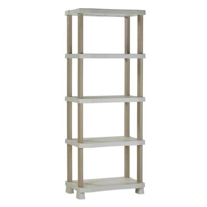Etagere - PLASTIKEN - Plastique - 70 x 45 x 184 cm - 5 étages - Beige