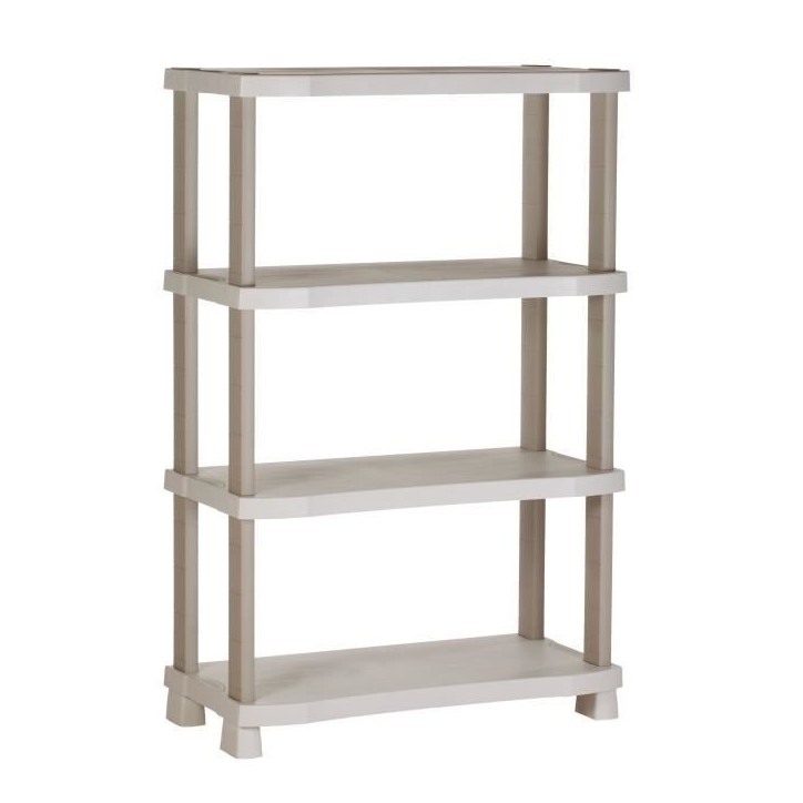 Etagere - PLASTIKEN - Plastique - 90 x 45 x 141 cm - 4 étages - Beige