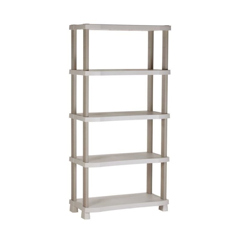 Etagere - PLASTIKEN - Plastique - 90 x 45 x 184 cm - 5 étages - Beige Etagere - PLASTIKEN - Plastique - 90 x 45 x 184 cm - 5 étages - Beige