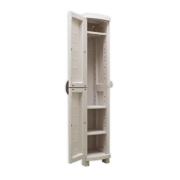 SPACESAVER 35 PLASTIKEN Armoire haute 1 Porte avec étageres - l 35 x p 45 x h 184 cm - Gamme Space SAVER - Intérieur et Extér SPACESAVER 35 PLASTIKEN Armoire haute 1 Porte avec étageres - l 35 x p 45 x h 184 cm - Gamme Space SAVER - Intérieur et Extér
