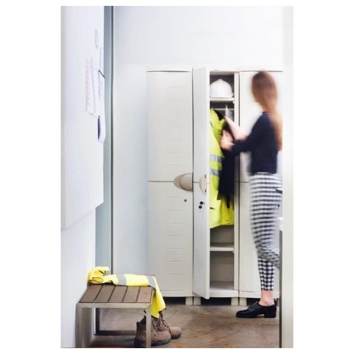 SPACESAVER 35 PLASTIKEN Armoire haute 1 Porte avec étageres - l 35 x p 45 x h 184 cm - Gamme Space SAVER - Intérieur et Extér SPACESAVER 35 PLASTIKEN Armoire haute 1 Porte avec étageres - l 35 x p 45 x h 184 cm - Gamme Space SAVER - Intérieur et Extér
