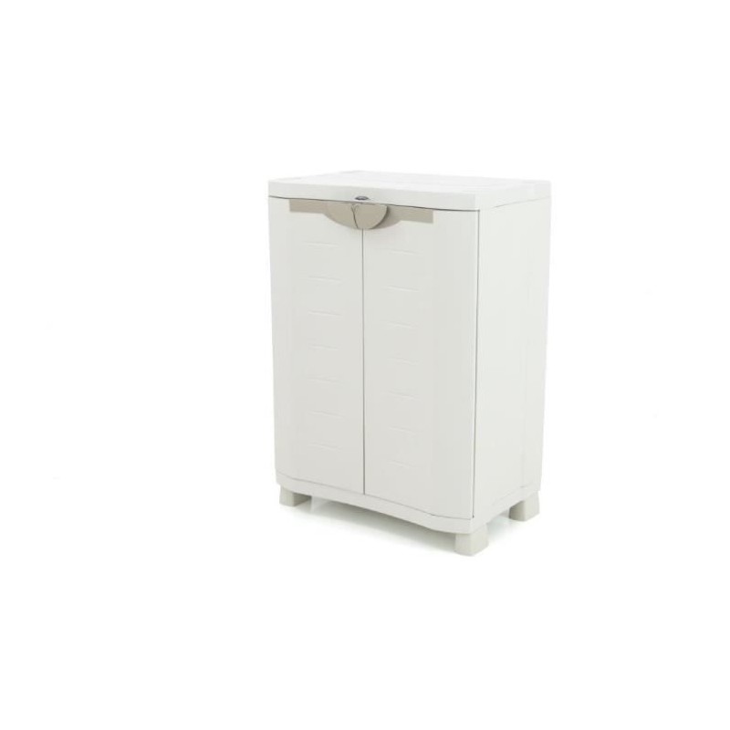 Armoire basse de rangement en résine PLASTIKEN - 2 portes et 2 étage Armoire basse de rangement en résine PLASTIKEN - 2 portes et 2 étage