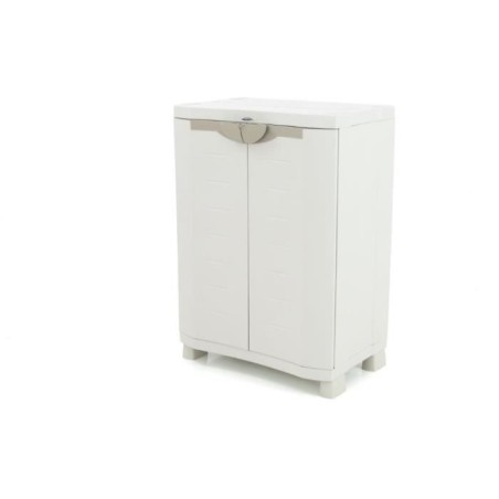Armoire basse de rangement en résine PLASTIKEN - 2 portes et 2 étage