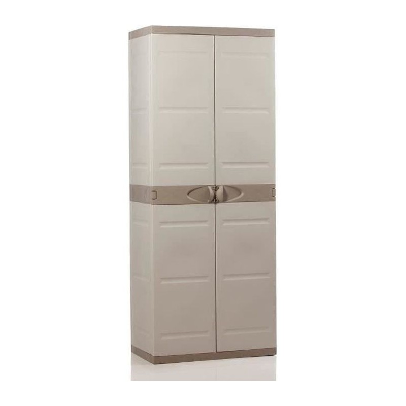 Armoire haute de rangement en résine - PLASTIKEN - TITANIUM - 4 étag Armoire haute de rangement en résine - PLASTIKEN - TITANIUM - 4 étag