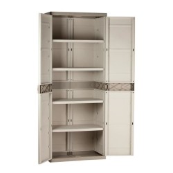 Armoire haute de rangement en résine - PLASTIKEN - TITANIUM - 4 étag