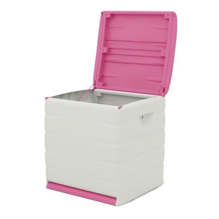 PLASTIKEN Coffre de rangement Space Saver avec roulettes et cadenas - Contenance 190 L - Coloris fuchsia PLASTIKEN Coffre de rangement Space Saver avec roulettes et cadenas - Contenance 190 L - Coloris fuchsia