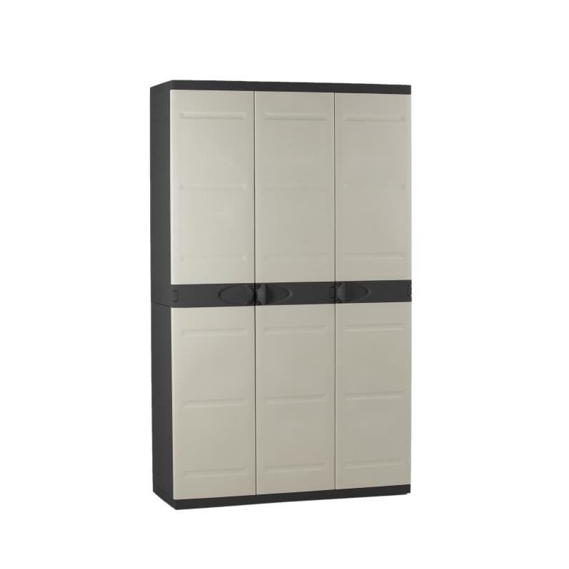 Armoire haute PLASTIKEN Titanium - 3 portes - 105 x 44 x 176 cm - Noir Armoire haute PLASTIKEN Titanium - 3 portes - 105 x 44 x 176 cm - Noir