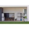 Armoire haute PLASTIKEN Titanium - 3 portes - 105 x 44 x 176 cm - Noir