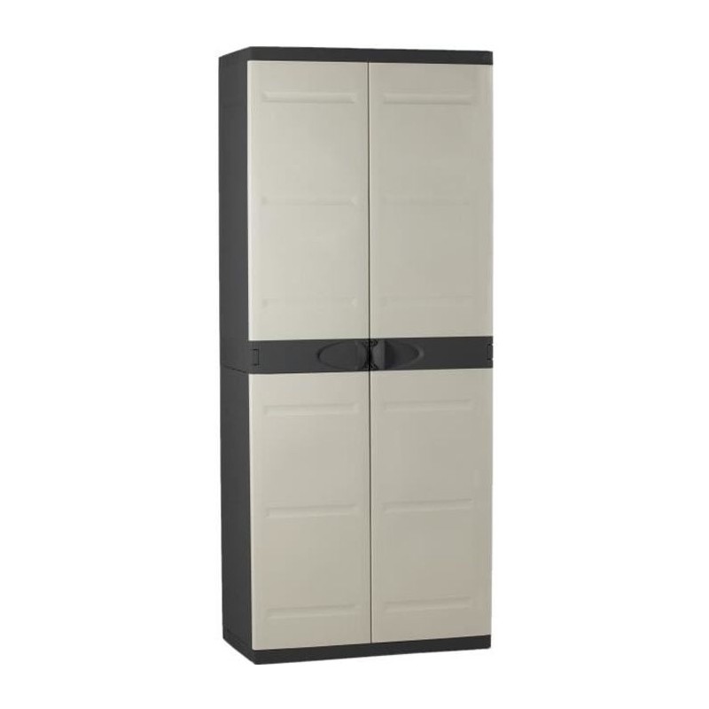 Armoire haute avec étageres - PLASTIKEN - Titanium - 70 x 44 x 176 cm Armoire haute avec étageres - PLASTIKEN - Titanium - 70 x 44 x 176 cm