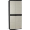 Armoire haute avec étageres - PLASTIKEN - Titanium - 70 x 44 x 176 cm