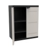 Armoire basse 2 portes TITANIUM PLASTIKEN avec étageres - Beige et No