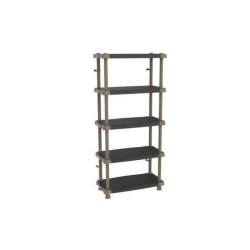Étagere haute PLASTIKEN TITANIUM - 5 plateaux bi-couleur - Noir et Ta