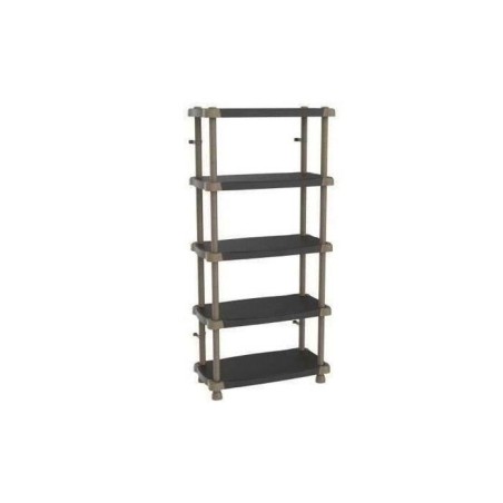 Étagere haute PLASTIKEN TITANIUM - 5 plateaux bi-couleur - Noir et Ta