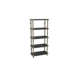 Étagere haute PLASTIKEN TITANIUM - 5 plateaux bi-couleur - Noir et Ta