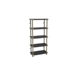 Étagere haute PLASTIKEN TITANIUM - 5 plateaux bi-couleur - Noir et Ta