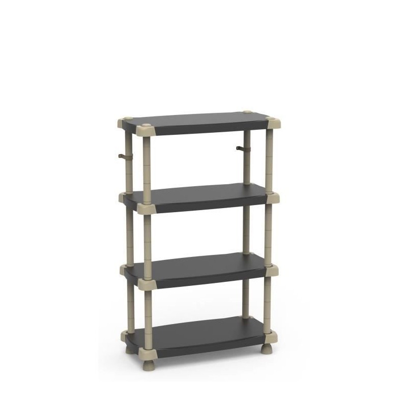 Etagere - PLASTIKEN - Plastique - 88 x 43 x 150 cm - 4 étages - Noir Etagere - PLASTIKEN - Plastique - 88 x 43 x 150 cm - 4 étages - Noir