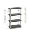 Etagere - PLASTIKEN - Plastique - 88 x 43 x 150 cm - 4 étages - Noir