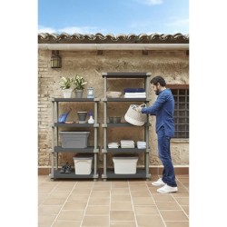 Etagere - PLASTIKEN - Plastique - 88 x 43 x 150 cm - 4 étages - Noir