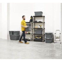 Etagere - PLASTIKEN - Plastique - 88 x 43 x 150 cm - 4 étages - Noir