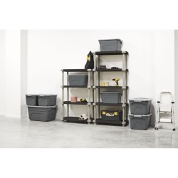 Etagere - PLASTIKEN - Plastique - 88 x 43 x 150 cm - 4 étages - Noir