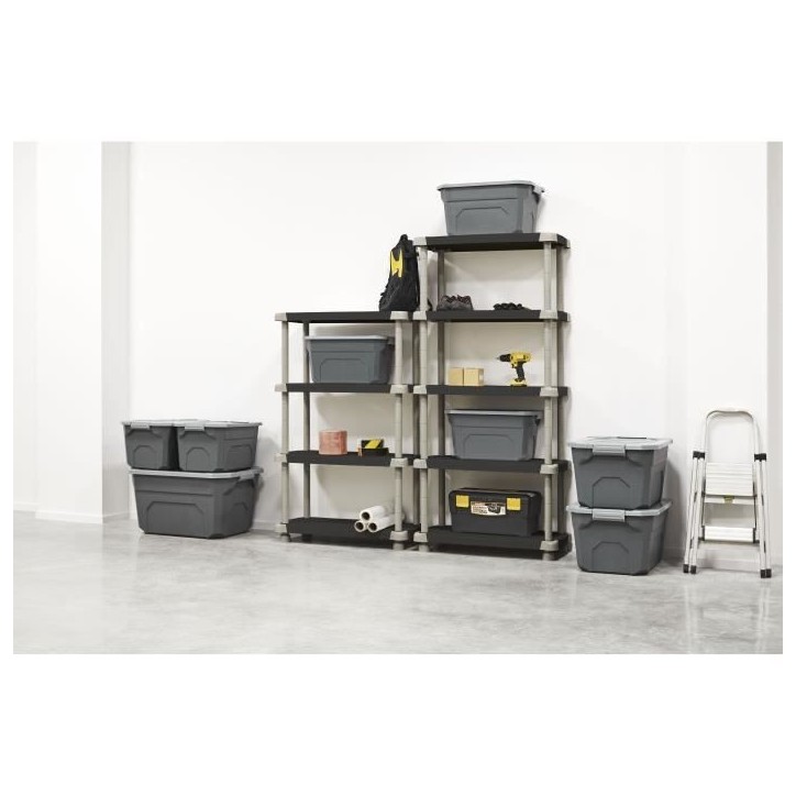 Etagere - PLASTIKEN - Plastique - 88 x 43 x 150 cm - 4 étages - Noir Etagere - PLASTIKEN - Plastique - 88 x 43 x 150 cm - 4 étages - Noir