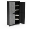 Armoire - PLASTIKEN - Space-saver - 90 cm - 4 étageres - Noir/gris