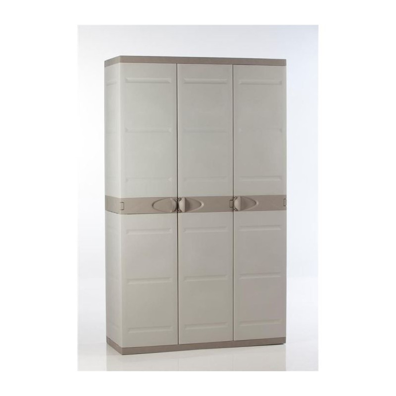 Armoire haute de rangement PLASTIKEN TITANIUM - 3 portes, étageres et Armoire haute de rangement PLASTIKEN TITANIUM - 3 portes, étageres et