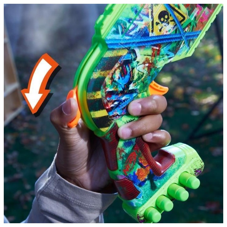 Nerf Zombie Driller, Blaster a fléchettes, cylindre rotatif, Des 8 ans Nerf Zombie Driller, Blaster a fléchettes, cylindre rotatif, Des 8 ans