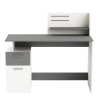 Bureau droit - Blanc et gris - Contemporain - L 121,5 x H 109,7 x P 55