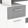Bureau droit - Blanc et gris - Contemporain - L 121,5 x H 109,7 x P 55