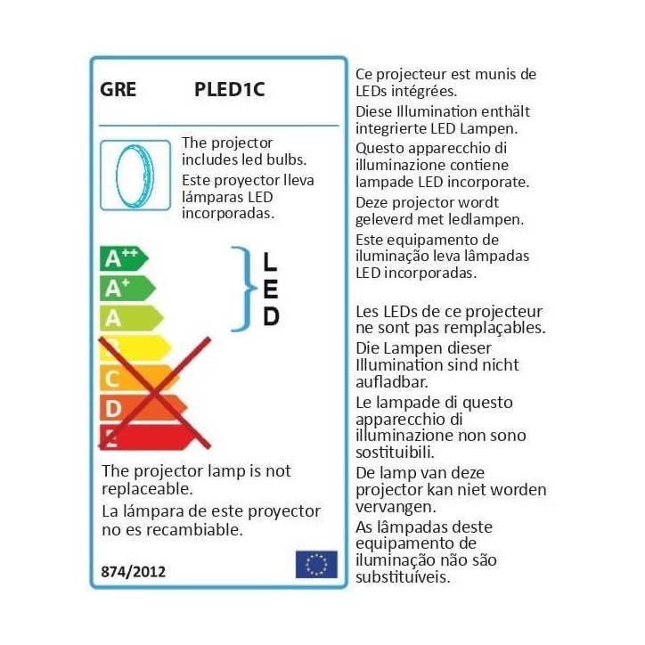 GRE - Projecteur LED Couleur pour piscines hors-sol paroi en acier/métal GRE - Projecteur LED Couleur pour piscines hors-sol paroi en acier/métal