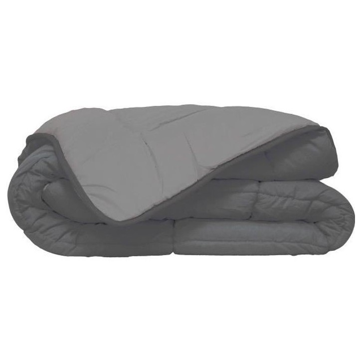CALGARY Couette chaude Microfibre 400g/m² Gris & Argent 140x200cm CALGARY Couette chaude Microfibre 400g/m² Gris & Argent 140x200cm