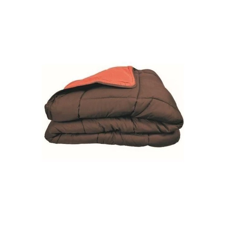 CALGARY Couette chaude Microfibre 400g/m² Chocolat & Corail 140x200cm CALGARY Couette chaude Microfibre 400g/m² Chocolat & Corail 140x200cm