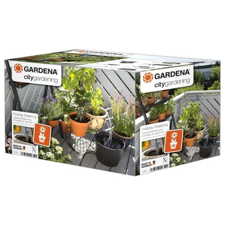 Arrosoir automatique de vacances - GARDENA - Kit complet pour arrosage - Capacité max 36 plantes - Programmable