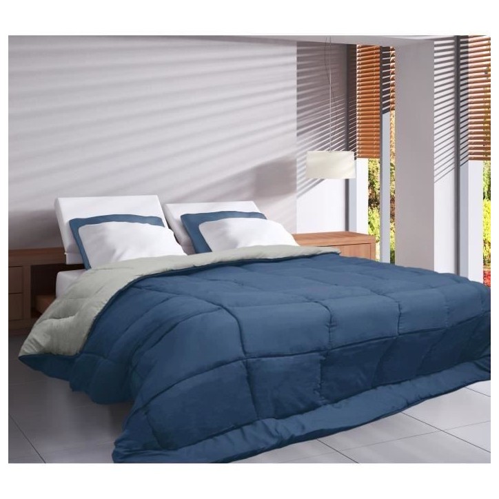 Couette Microfibre 400g/m² CALGARY Petrole & Mastic 220x240cm Couette Microfibre 400g/m² CALGARY Petrole & Mastic 220x240cm