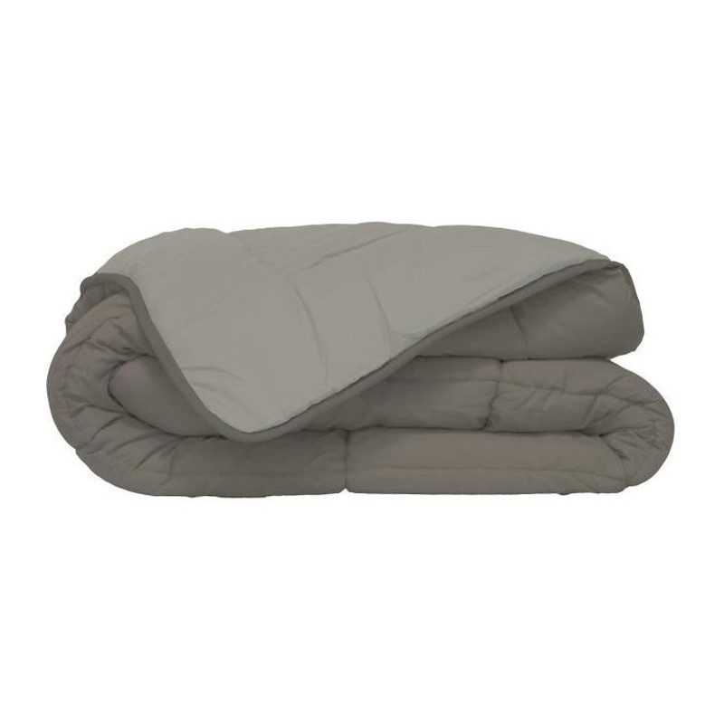 CALGARY Couette chaude Microfibre 400g/m² Taupe & Lin 240x260cm CALGARY Couette chaude Microfibre 400g/m² Taupe & Lin 240x260cm